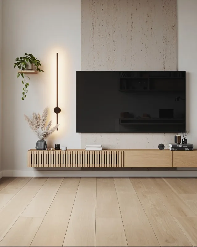 tv-benk-moon Mediabenk MOON - heltre eik - Bilde 2